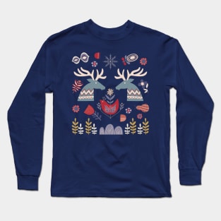 REINDEER AND FLOWERS Long Sleeve T-Shirt